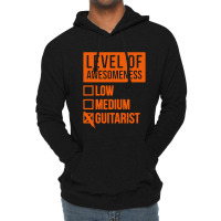 Funny Level Of Awesomeness Low Guitar Lightweight Hoodie | Artistshot