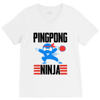 Funny Ping Pong Ninja Table Tennis V-neck Tee | Artistshot