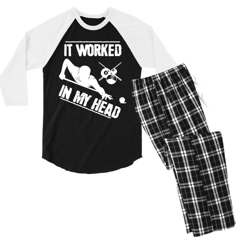 Funny Pool Player Men's 3/4 Sleeve Pajama Set | Artistshot