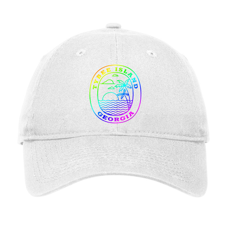 Tybee Island Georgia Rainbow Palm Tree Beach Trip Vacation Pullover Ho Adjustable Cap by jayannidifalco | Artistshot