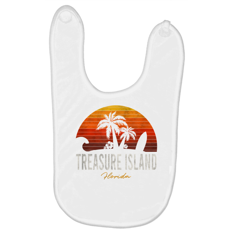 Treasure Island Beach Florida Fl Palms Vacation Surf Sunset T Shirt Baby Bibs by kalellwhistlehunt | Artistshot