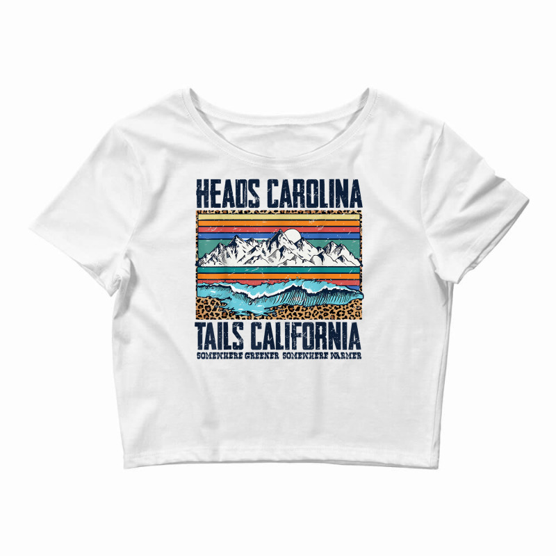 Vintage Heads Carolina Tail California Summer Beach Paradise T Shirt Crop Top | Artistshot