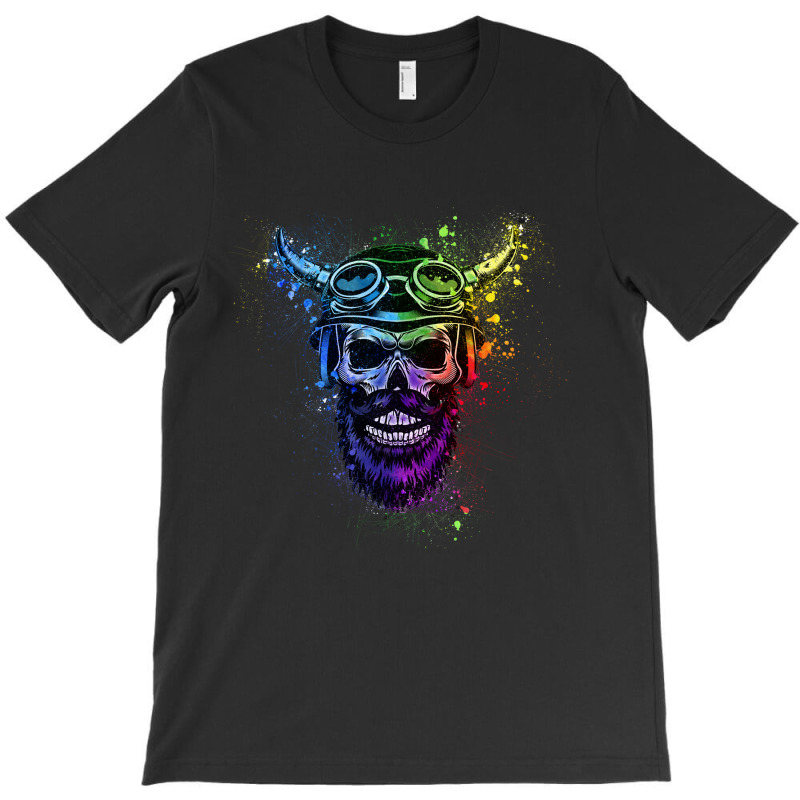 Skull With Viking Helmet T-shirt | Artistshot