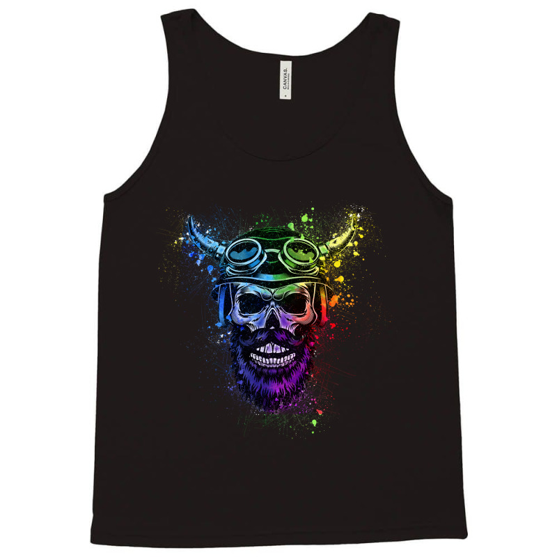 Skull With Viking Helmet Tank Top | Artistshot