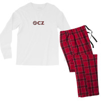 Enticing Simple Cz Pistol Red Design Men's Long Sleeve Pajama Set | Artistshot