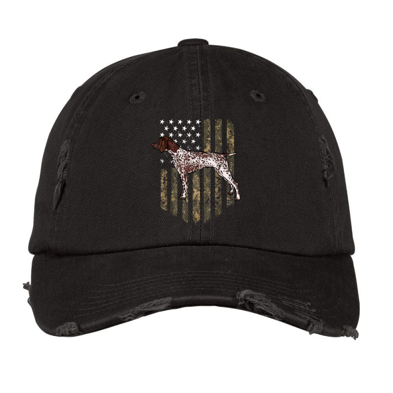 Camo American Flag German Shorthaired Pointer 4th Of July T Shirt Vintage Cap by kalellwhistlehunt | Artistshot