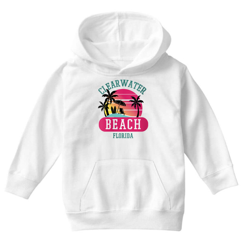 Womens Retro Cool Clearwater Beach Original Florida Beaches Novelty V Youth Hoodie by carlianagorley | Artistshot