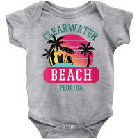 Womens Retro Cool Clearwater Beach Original Florida Beaches Novelty V Baby Bodysuit | Artistshot