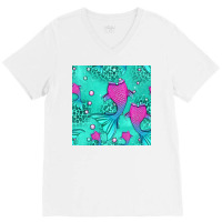 Mermaid Tail Seamless Pattern V-neck Tee | Artistshot