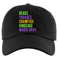 Beads, Parades, Crawfish, Kingcake, Mardi Gras T Shirt Kids Cap | Artistshot