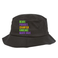 Beads, Parades, Crawfish, Kingcake, Mardi Gras T Shirt Bucket Hat | Artistshot