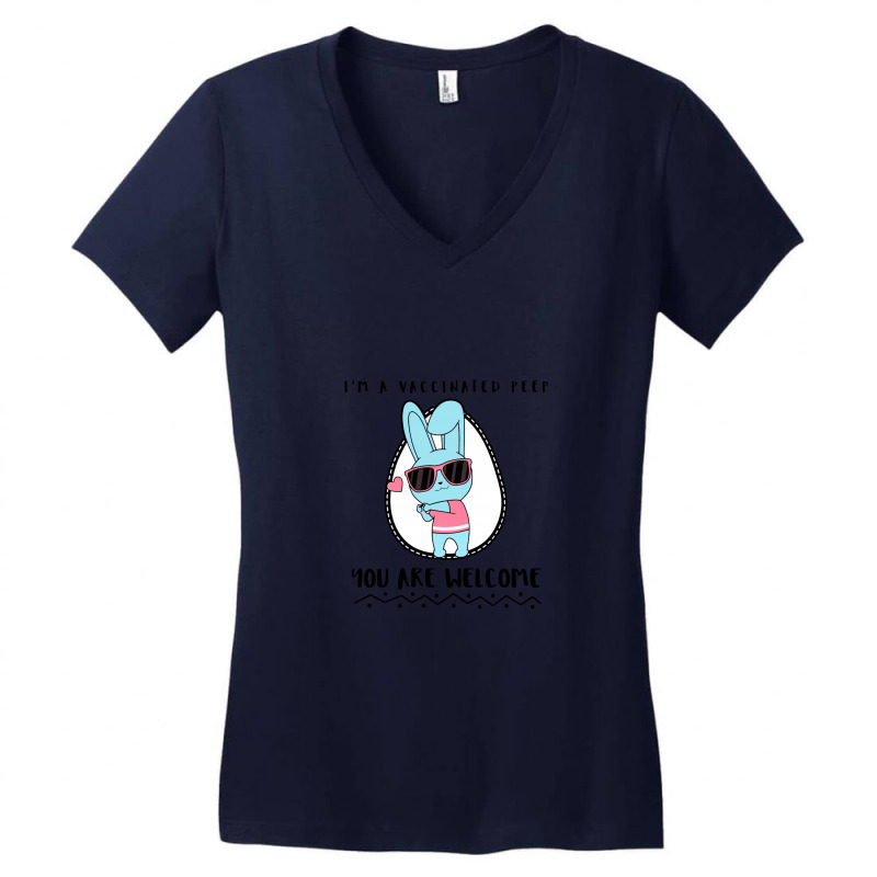 I'm A Vaccinated Peep Women's V-Neck T-Shirt by namungtakon | Artistshot