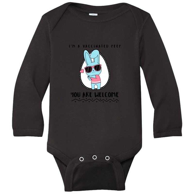 I'm A Vaccinated Peep Long Sleeve Baby Bodysuit by namungtakon | Artistshot