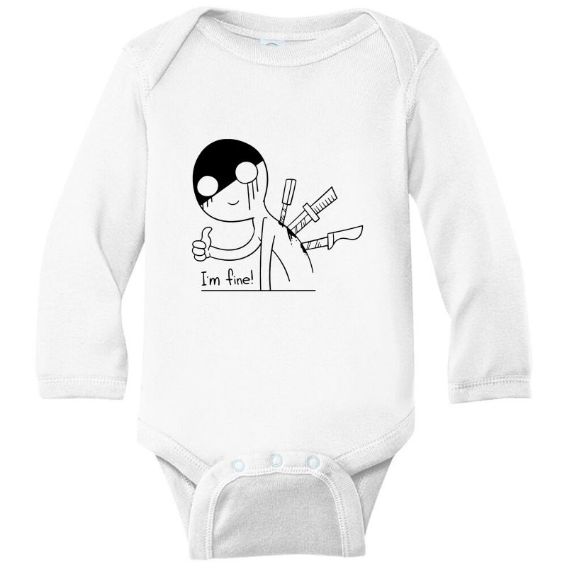 I'm Fine I Am Fine Pretending Fine Long Sleeve Baby Bodysuit | Artistshot