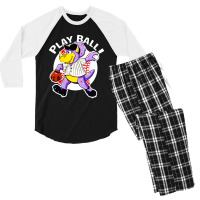 Play Ball Baseball Men's 3/4 Sleeve Pajama Set | Artistshot