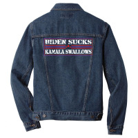 Funny Quote Biden And Kamala Biden Sucks Kamala Swallows T Shirt Men Denim Jacket | Artistshot