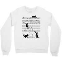 Cute Cat Kitty Playing Music Note Clef Musician Art T Shirt Crewneck Sweatshirt | Artistshot