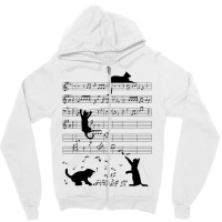 Cute Cat Kitty Playing Music Note Clef Musician Art T Shirt Zipper Hoodie | Artistshot