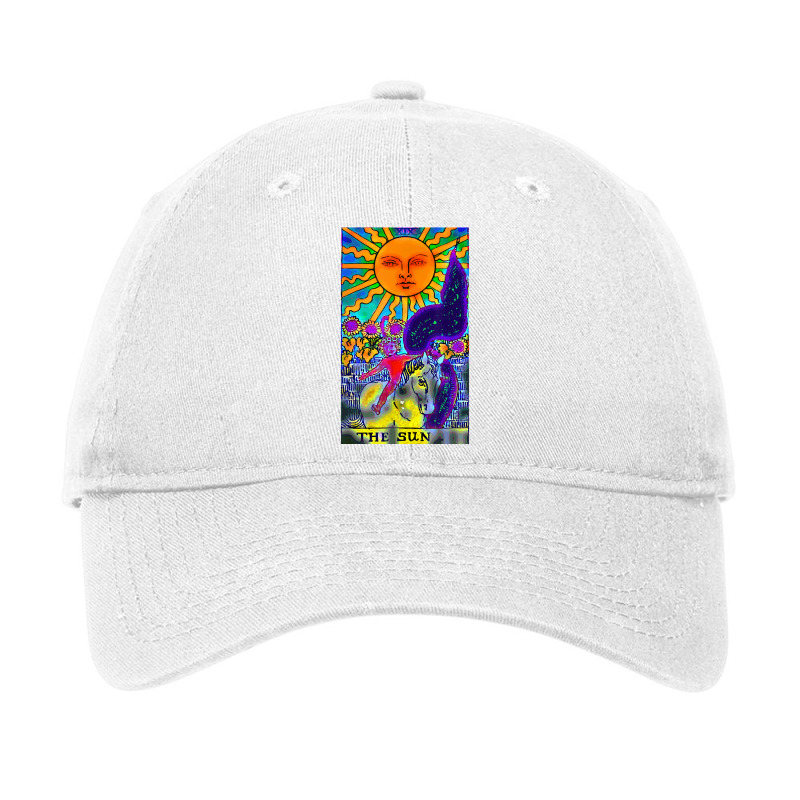 Sun Tarot Card T Shirt Bold Colors Psychic Tee Shirt Adjustable Cap | Artistshot