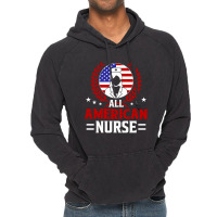 All American Nurse, 4th Of July Independence Day Vintage Hoodie | Artistshot