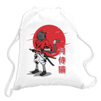 Cat Samurai Drawstring Bags | Artistshot