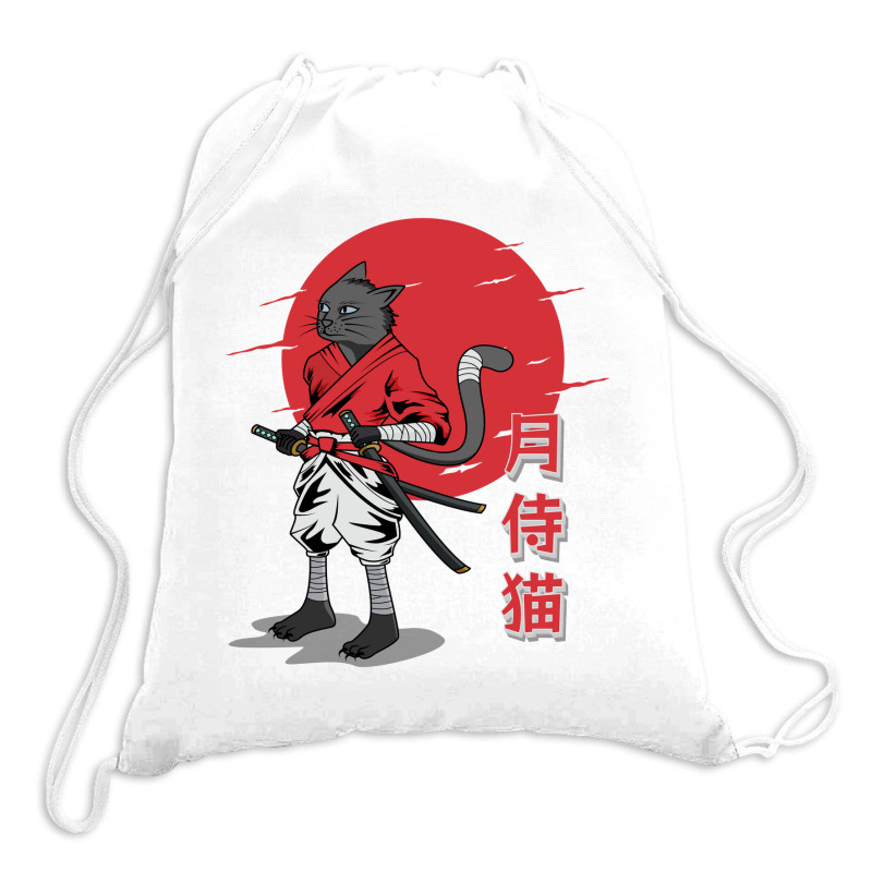 Cat Samurai Drawstring Bags | Artistshot