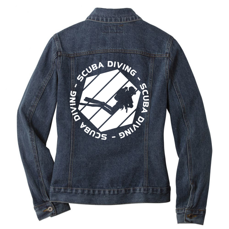 Scuba Diver Scuba Diving Ladies Denim Jacket by Utsuri | Artistshot