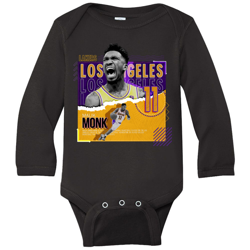 Malik Monk Basketball Long Sleeve Baby Bodysuit by grahamlauren | Artistshot