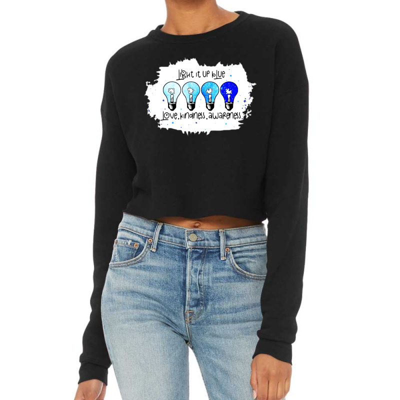 Light It Up Blue Cropped Sweater by jurdex Tees | Artistshot