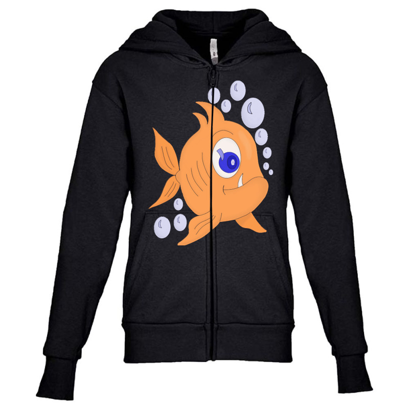 Cartoon Fish T  Shirt Fish With A Sharp Tooth T  Shirt Youth Zipper Hoodie | Artistshot