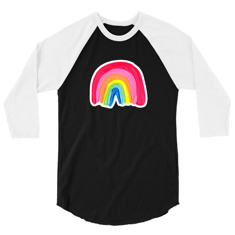 Abstract Rainbow Arcs Kraft 60983945 3/4 Sleeve Shirt by vebian33 | Artistshot