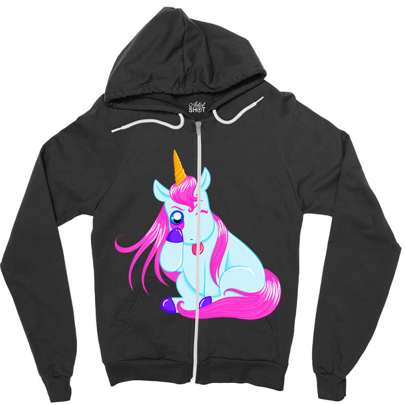 Unicorn Attitude T Shirt Zipper Hoodie | Artistshot