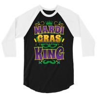 Mardi Gras King Fun Parade Mardi Gras Carnival Costume Party T Shirt 3/4 Sleeve Shirt | Artistshot