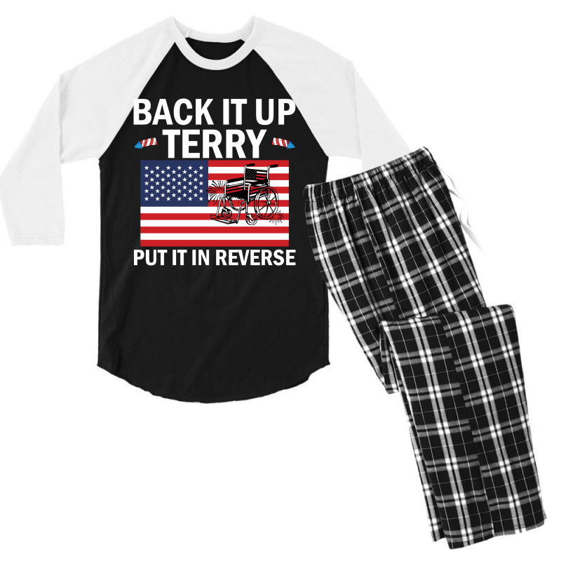 Back It Up Terry Put In Reverse 4th Of July Independence Day Men's 3/4 Sleeve Pajama Set | Artistshot