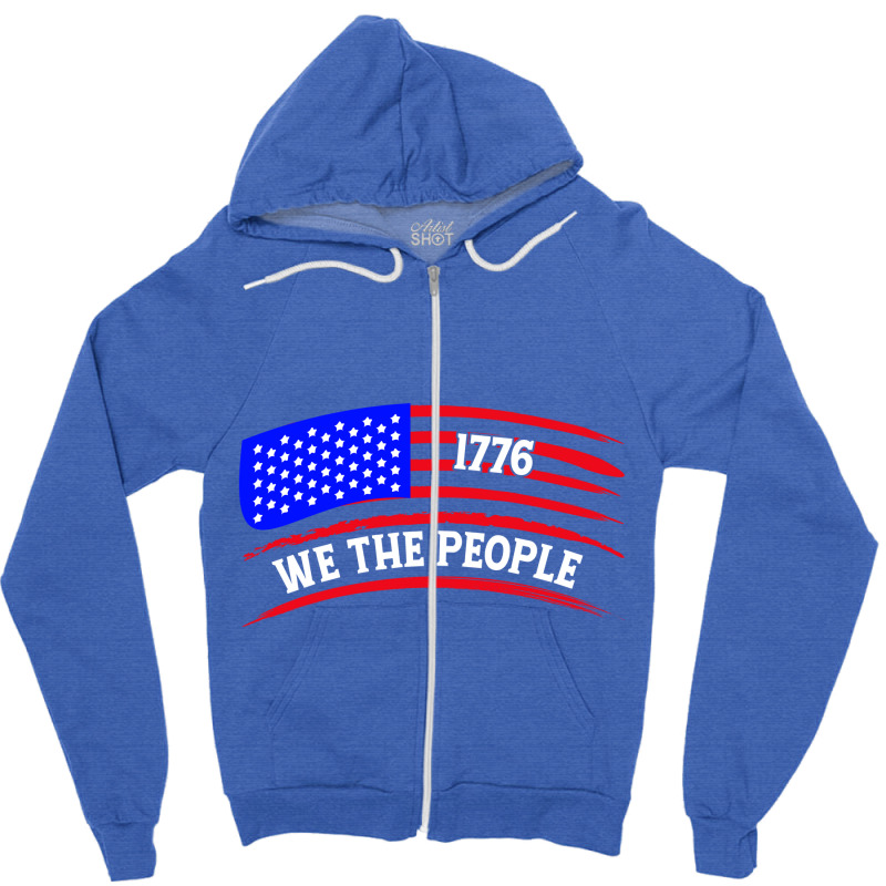 Patriotic We The People Vintage Usa Flag 1776 Zipper Hoodie | Artistshot