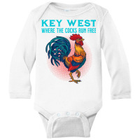 Key West Florida Where The Cocks Run Free T Shirt Long Sleeve Baby Bodysuit | Artistshot