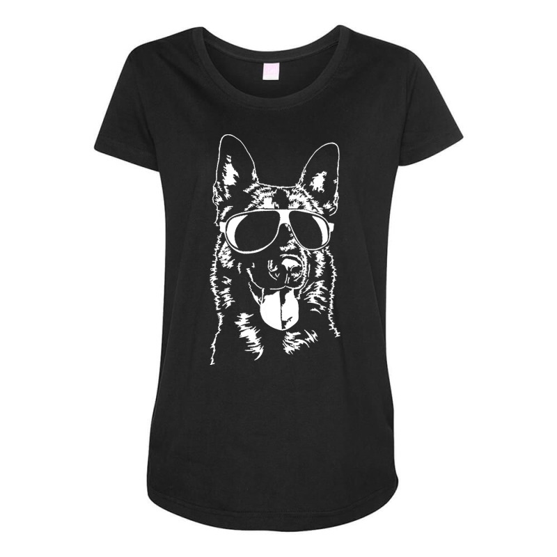 Belgian Malinois Mom T  Shirt Belgian Malinois Sunglasses Cool Dog T Maternity Scoop Neck T-shirt by tkulas582 | Artistshot