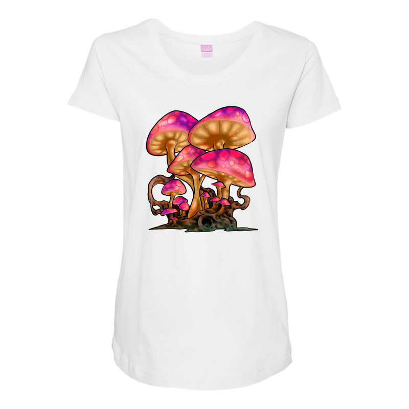 Mycology Mushroom Psychedelic Maternity Scoop Neck T-shirt by hadibuwono | Artistshot