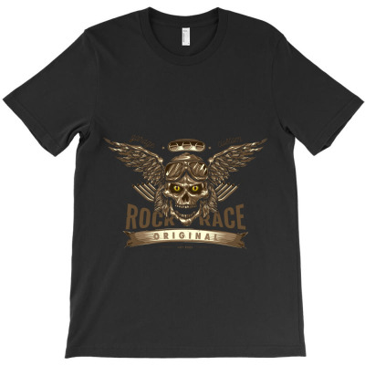 Motorcycle Original Rock Garage Skull Motorcycle Custom T-shirts T-shirt Designed By Arnaldo Da Silva Tagarro