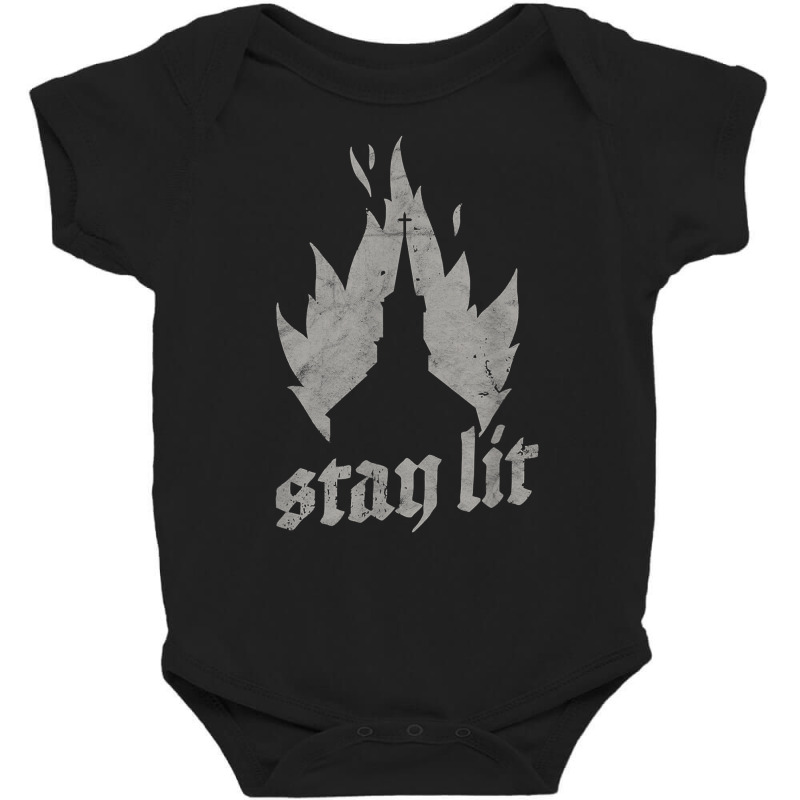 Occult Burning Church Unholy Satanic Devil Death Witchcraft T Shirt Baby Bodysuit by dequariusgoblirsch | Artistshot