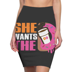 She Wants The D Dunkin Donuts Pencil Skirts | Artistshot