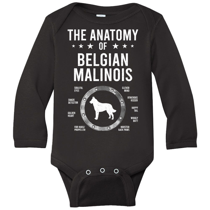 Anatomy Of Belgian Malinois Dog Lover Long Sleeve Baby Bodysuit by Hoangduong | Artistshot