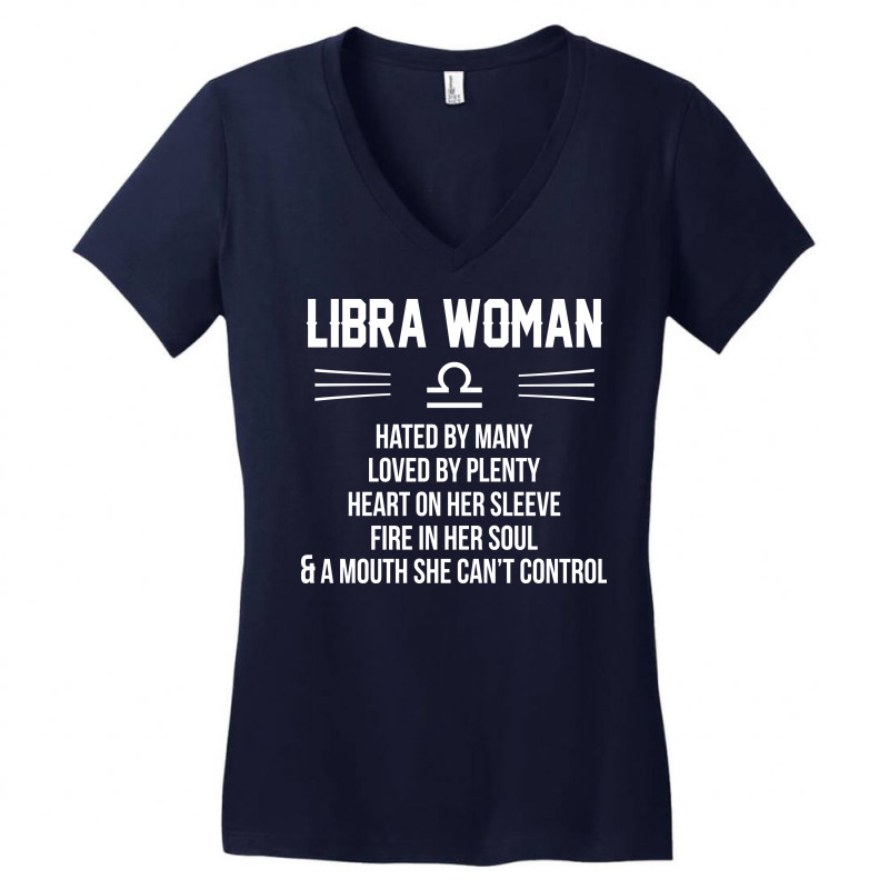 Custom Libra Woman Women's V-neck T-shirt By Sabriacar - Artistshot