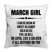 Super March Girl Throw Pillow | Artistshot