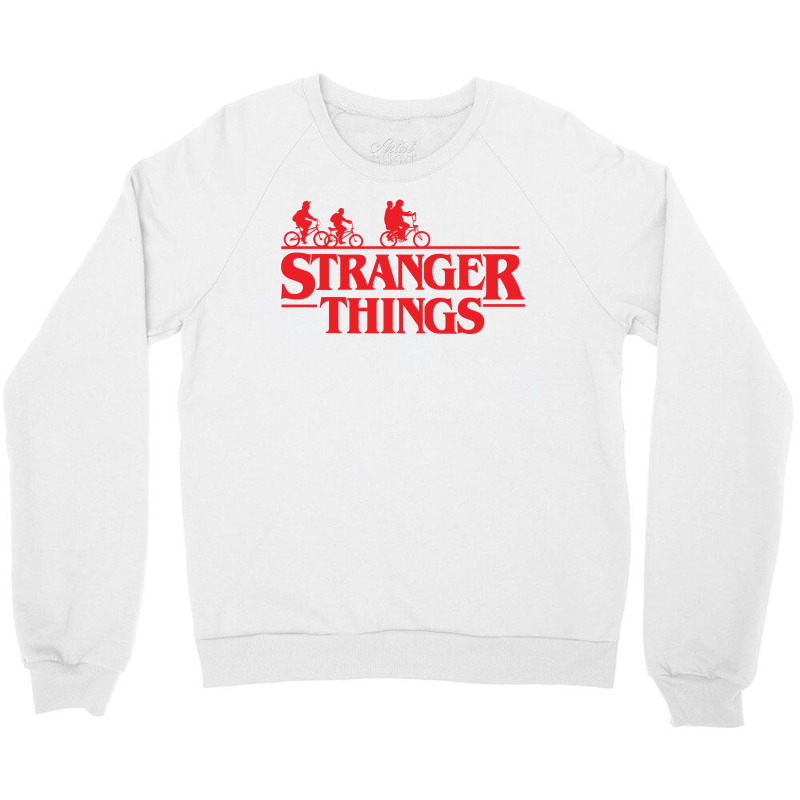 Stranger  Bike Ride Upside Down Silhouette Crewneck Sweatshirt by fletcher | Artistshot