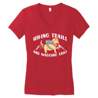 Hiking Lover T  Shirt Hiking Trails And Wagging Tails T  Shirt (1) Women's V-neck T-shirt | Artistshot