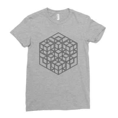 Impossible Complex Cube Ladies Fitted T-shirt Designed By Vetor Total