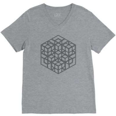 Impossible Complex Cube V-neck Tee Designed By Vetor Total
