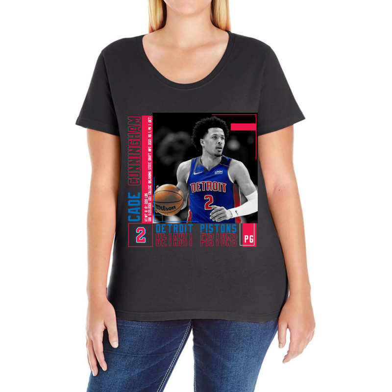 Cade Cunningham Basketball Ladies Curvy T-Shirt by grahamlauren | Artistshot