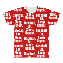 Eat Sleep Baseball Repeat Funny All Over Men's T-shirt | Artistshot
